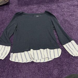 New York & Company navy Knit blouse